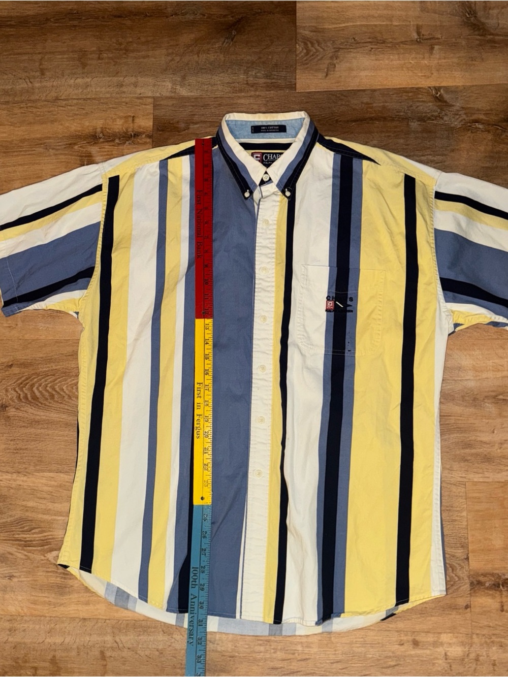 VTG 90S Chaps Ralph Lauren Shirt Men’s L Embroidered Button Down Preppy Stripped - Picture 3 of 8
